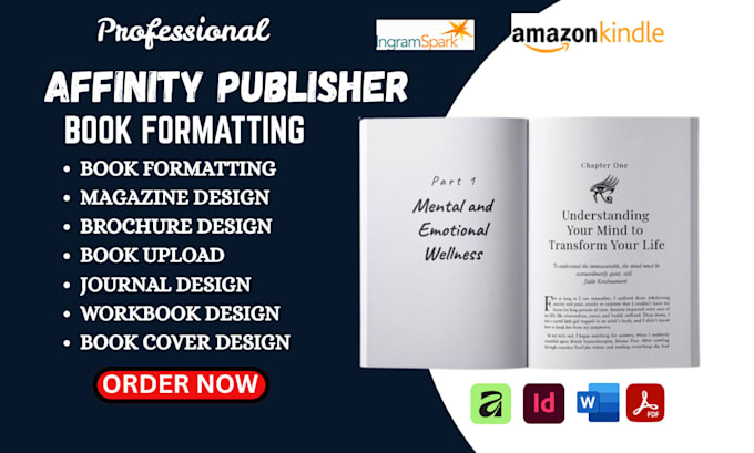 do affinity publisher book formatting, workbook journal design, magazine layout
