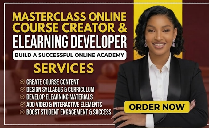 create masterclass online course content, curriculum, and elearning development