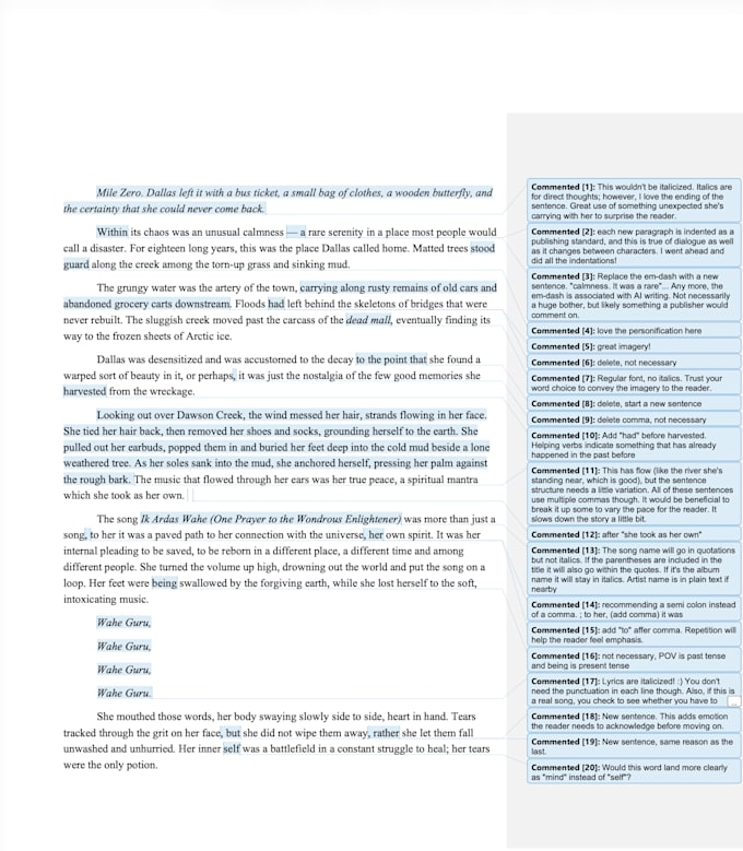 edit your fiction writing