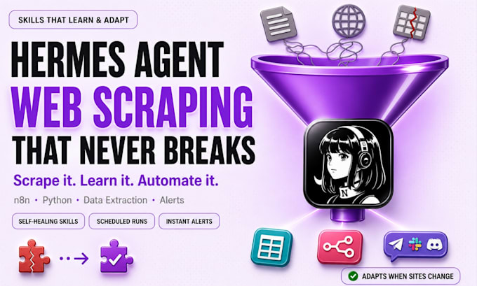hermes agent ai web scraping data extraction ai agent automation n8n python bot