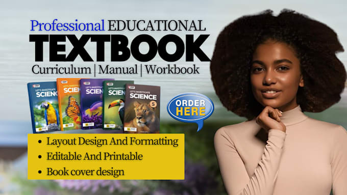 design educational textbook, book layout, educational workbook curriculum plan