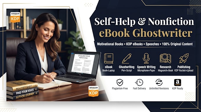 l write self help, ghostwrite inspiring speech, motivational nonfiction ebook