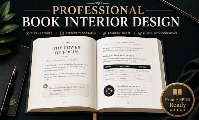 design a professional nonfiction book interior layout