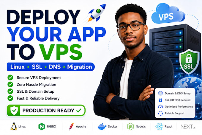 deploy node js react next js app to vps linux server with SSL dns nginx