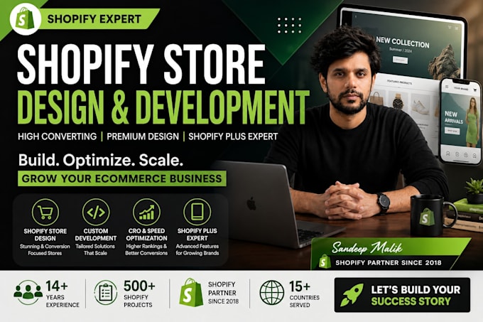 design, develop and customize high converting shopify store