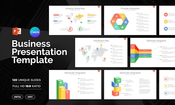 design business powerpoint presentation for startup pitch deck