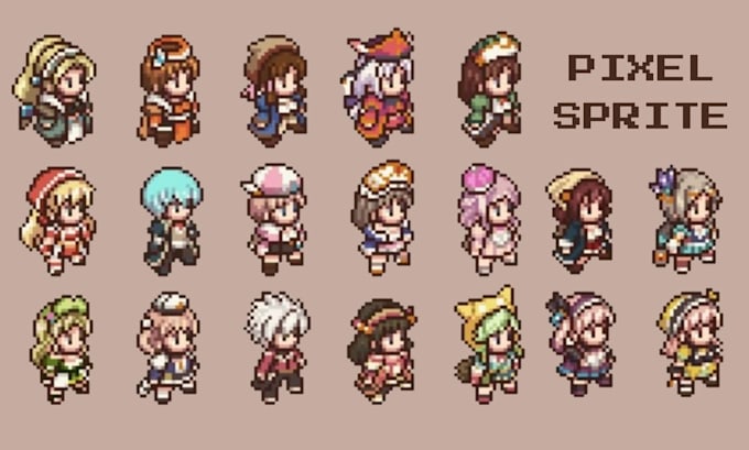 do topdown  isometric pixel art character,  sprite sheet animation, game assets