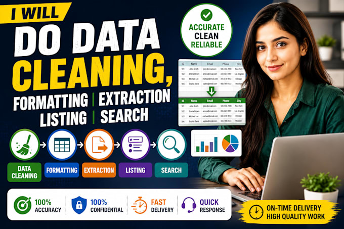 do data cleaning, formatting, extraction, listing, search