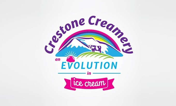 design creamery evolution food ice cream logo