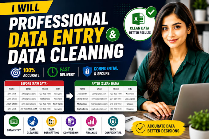 professional data entry and data cleaning