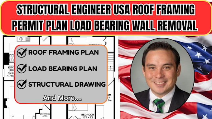 structural engineer USA roof framing permit plan load bearing wall removal plan