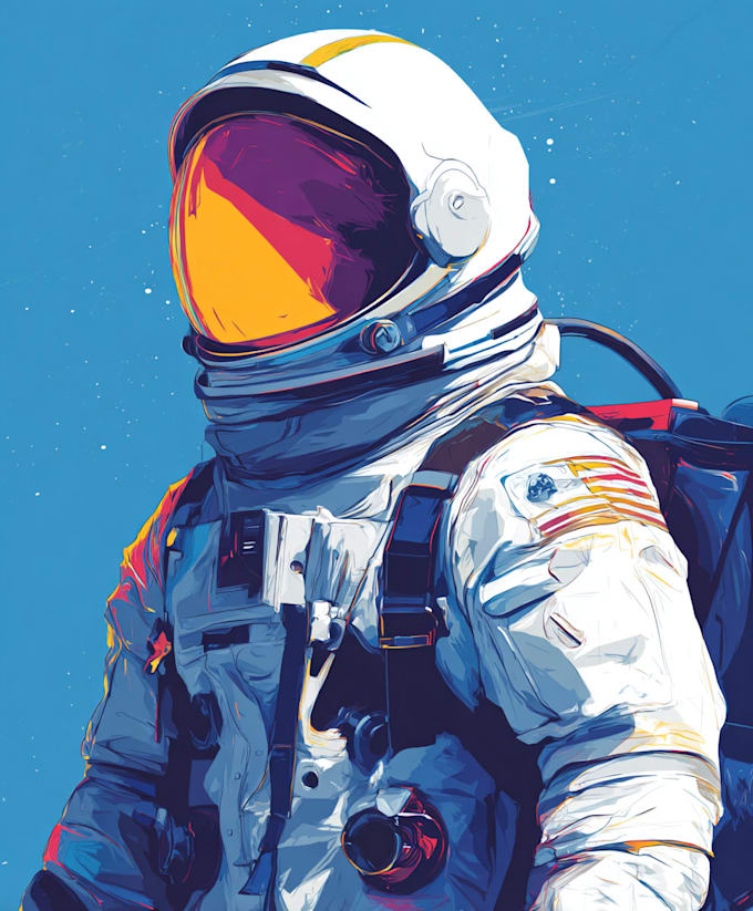 create high quality outer space astronaut illustration