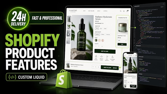 develop custom shopify product page features with liquid