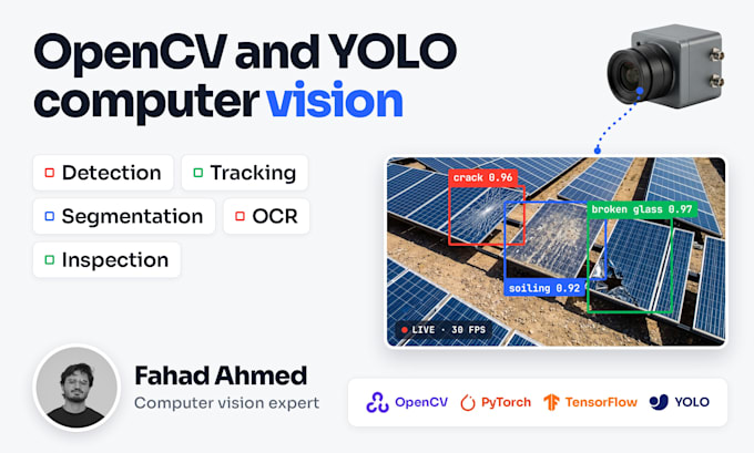 develop opencv, yolo and deep learning computer vision solutions