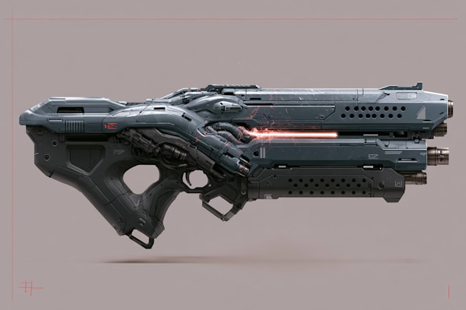 high quality weapon concept art for gaming and more