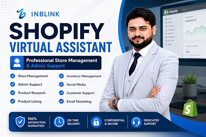 be your shopify virtual assistant, shopify store manager, ecommerce VA