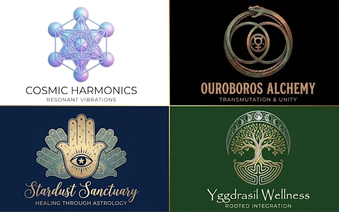 create sacred geometry or spiritual or mystical logo