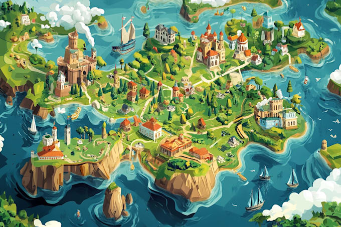 design a vector map illustration and world map for you