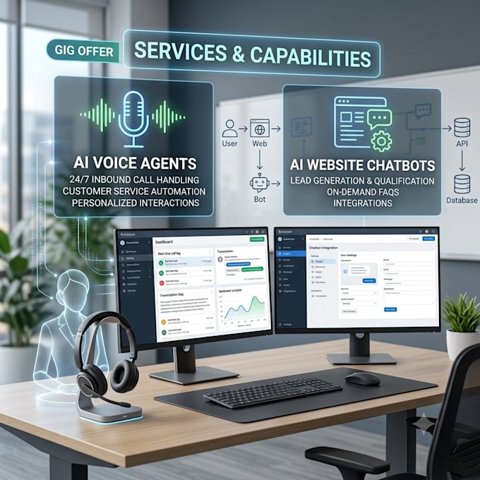build smart ai voice agent, ai website chatbot with custom dashboard