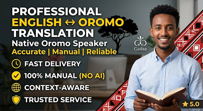 professional translate english to oromo and vice versa