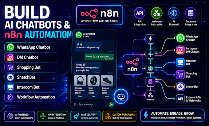 n8n whatsapp chatbot dm chatbot shopping bot snatch bot intercom bot workflow