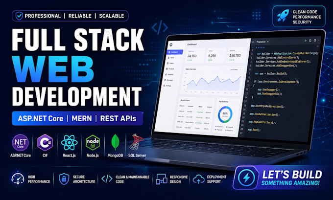 develop a professional net core web application or rest API