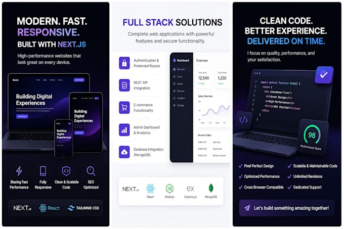 build a modern nextjs react website with typescript
