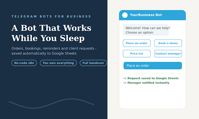 build a telegram bot for your business with google sheets crm