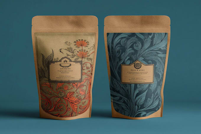 design creative box, pouch and label packaging design