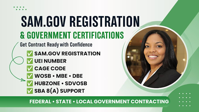 do sam gov registration, get uei and cage code, apply for any sba certifications