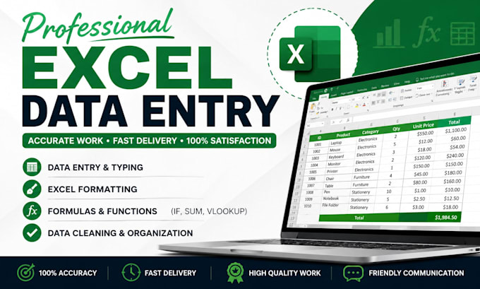 do professional microsoft excel data entry and formatting