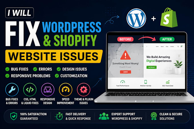 fix shopify and wordpress issues