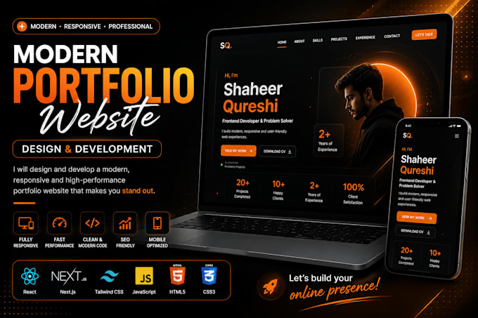 design and develop a modern portfolio website