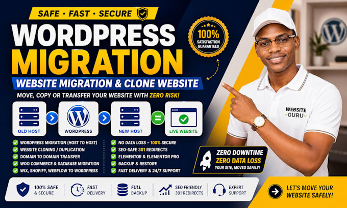 do wordpress migration, website migration, and clone website