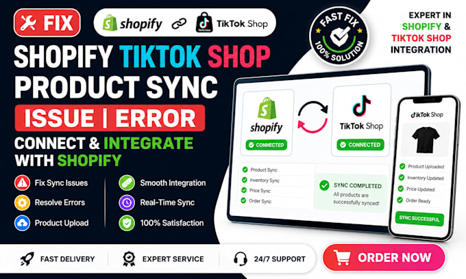 fix shopify tiktok shop product sync issue error connect integrate with shopify