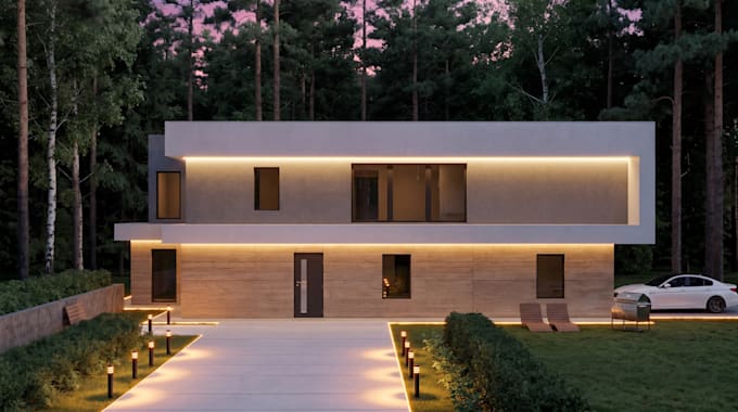 create photorealistic exterior architectural visualization renders