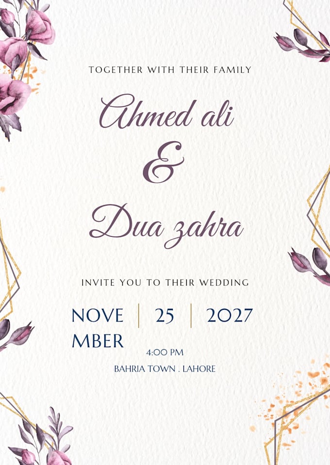 design a beautiful invitation card