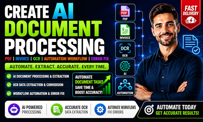 create ai document processing PDF invoice ocr automation workflow error fix