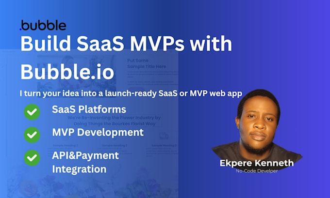 build your saas web app or mvp using nocode bubbleio