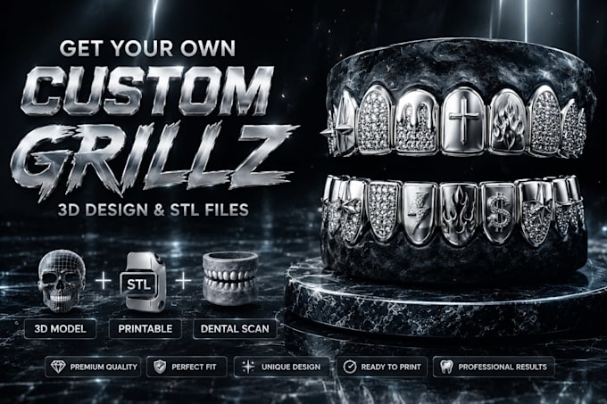 design any high end custom grillz in 3d cad