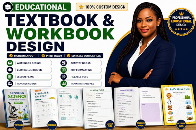 design educational textbook, workbook, curriculum and KDP formatting