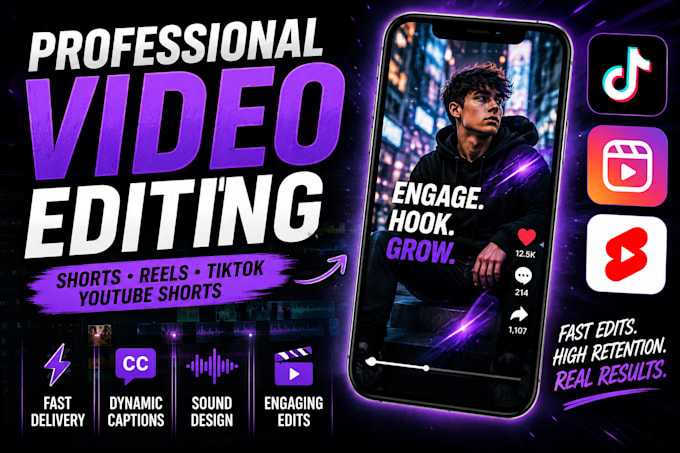 edit engaging tiktok, instagram reels and youtube shorts