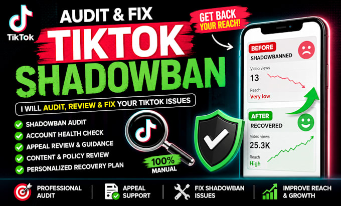 audit and fix tiktok shadowbans tiktok appeal fix shadow ban issues