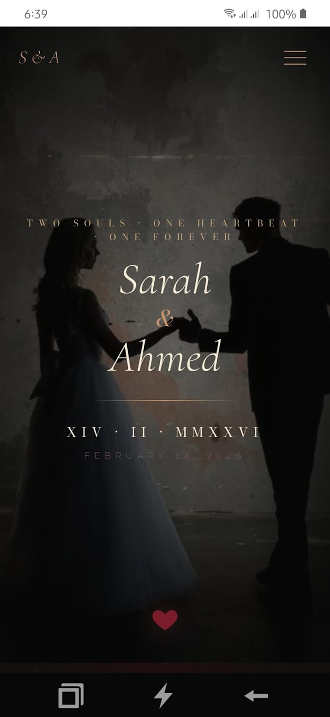 create an elegant animated wedding invitation website