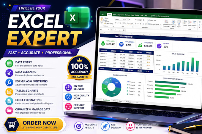 create, format, fix and organize microsoft excel spreadsheets