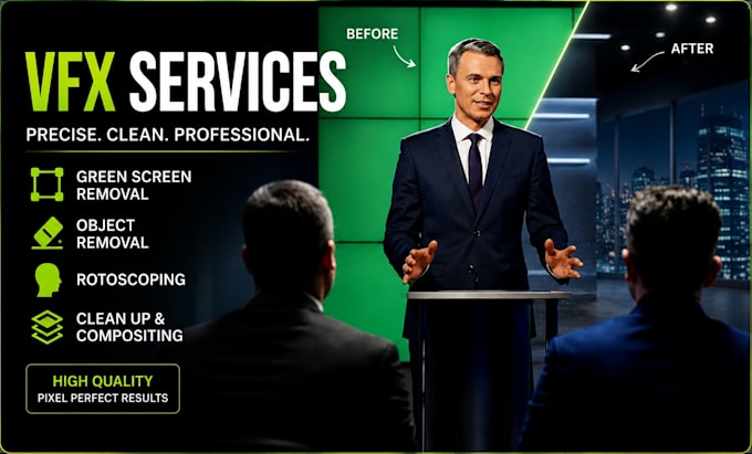 do green screen removal, rotoscoping, and video background cleanup
