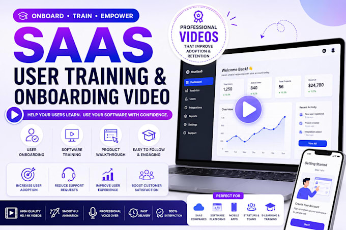 create saas user training and onboarding video for your software