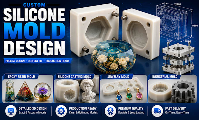 design custom resin mold epoxy mold and silicone casting mold