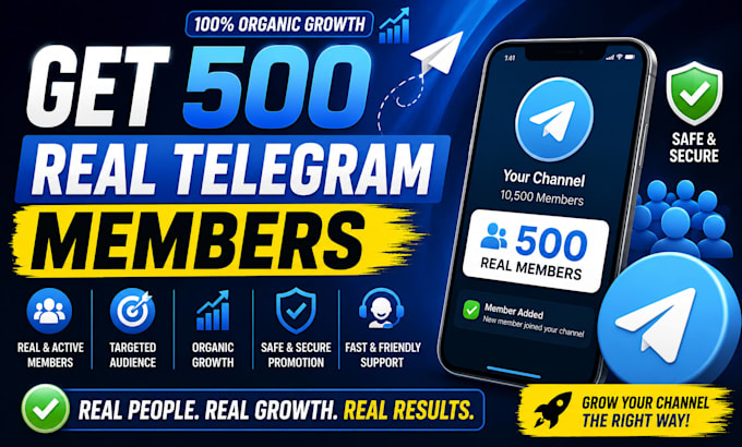 get 500 real telegram members for your channel