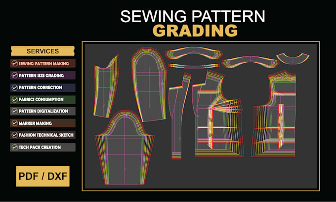 do professional sewing pattern making, digital pattern grading